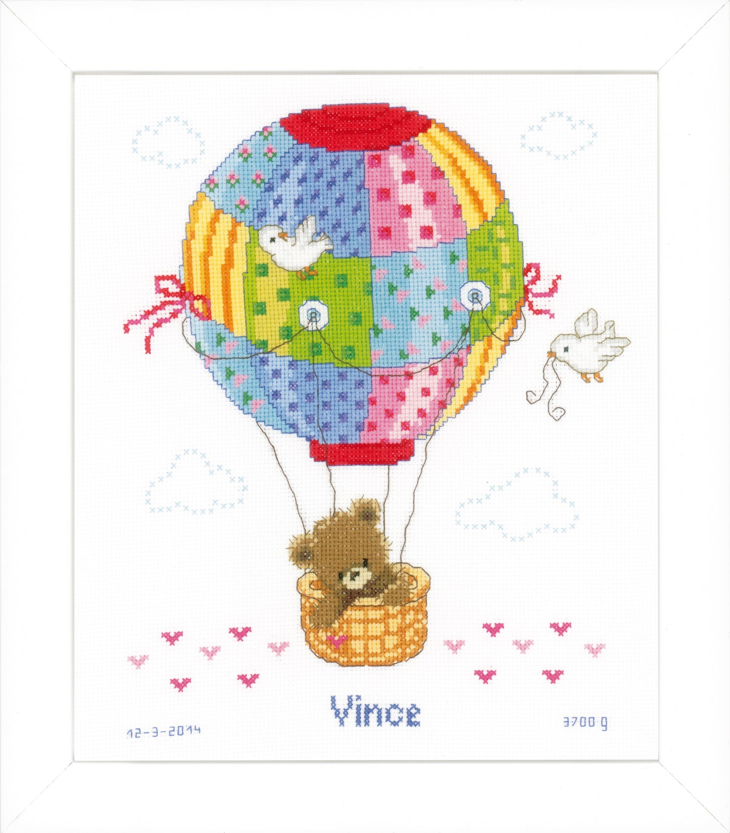 Hot Air Balloon Birth Record - Vervaco Counted Cross Stitch Kit PN-0147916