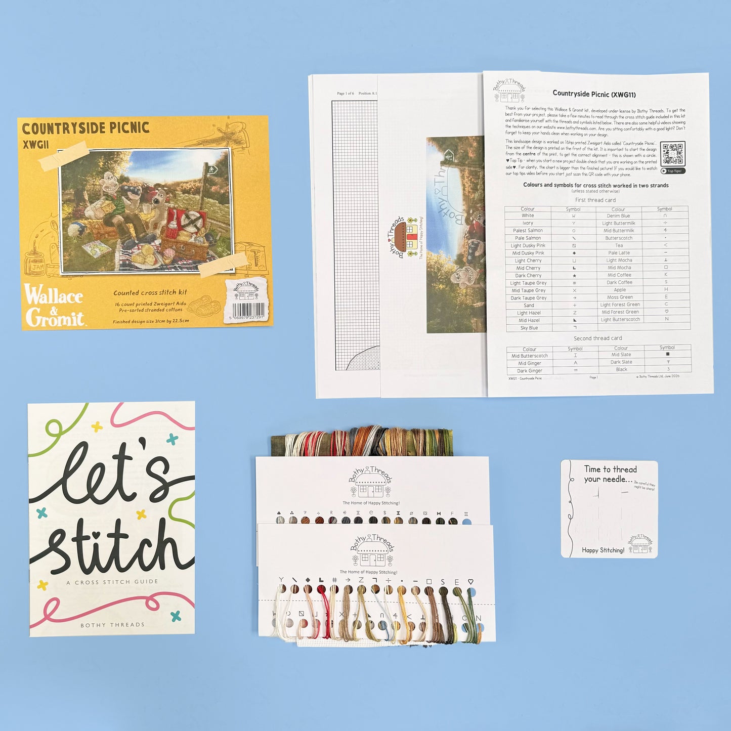 Countryside Picnic - Wallace & Gromit - Bothy Threads Cross Stitch Kit XWG11