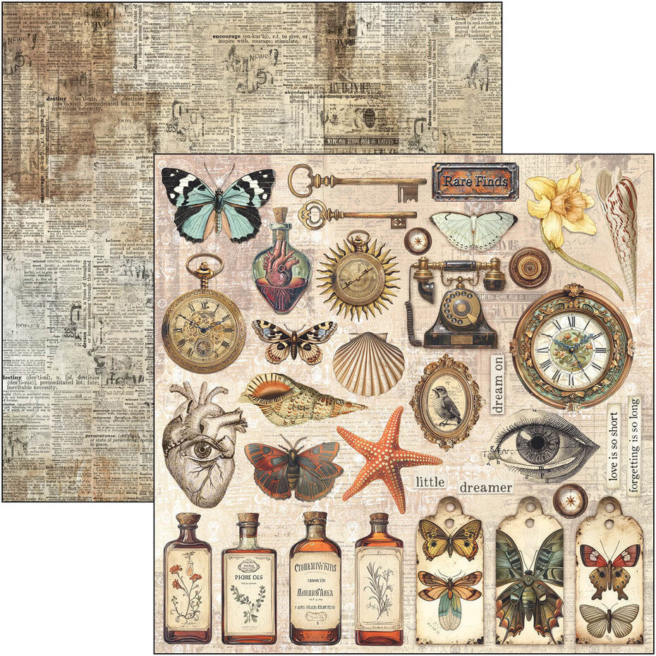 Ciao Bella Cabinet of Curiosities 12x12 Inch Paper Pad (12pcs) (CBPM085)