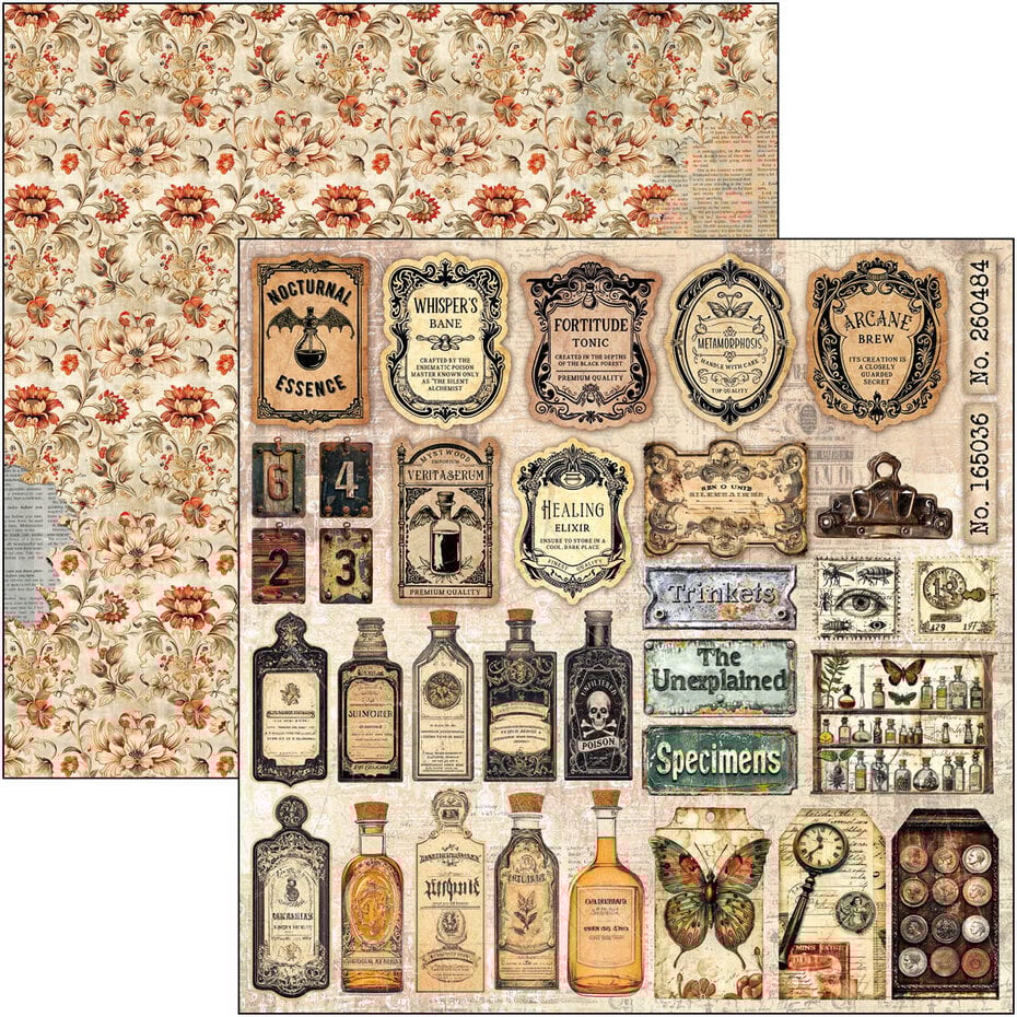 Ciao Bella Cabinet of Curiosities 8x8 Inch Paper Pad (12pcs) (CBH085)