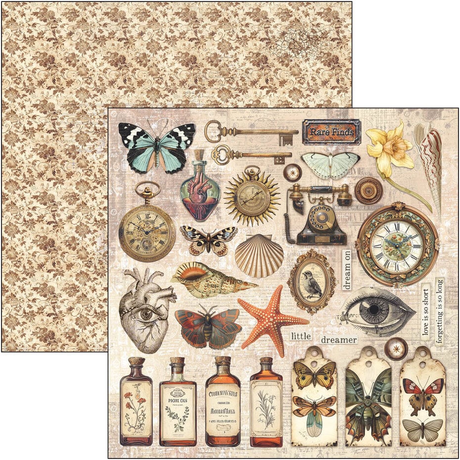 Ciao Bella Cabinet of Curiosities 8x8 Inch Paper Pad (12pcs) (CBH085)