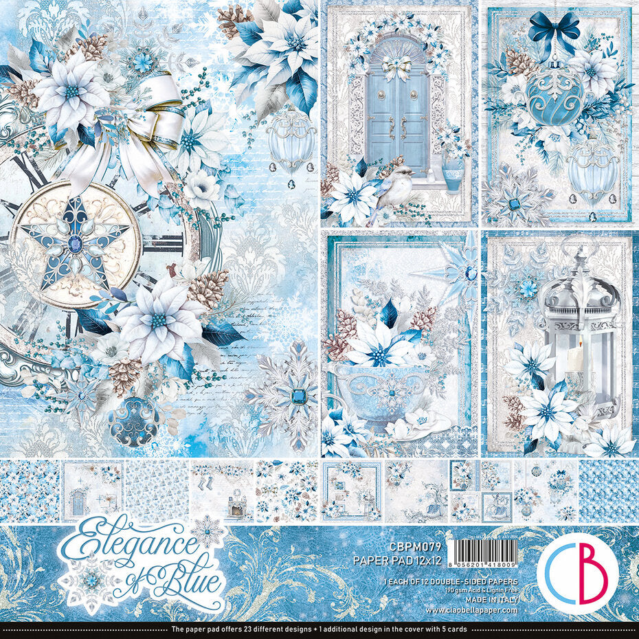 Ciao Bella Elegance of Blue 12x12 Inch Paper Pad (12pcs) (CBPM079)