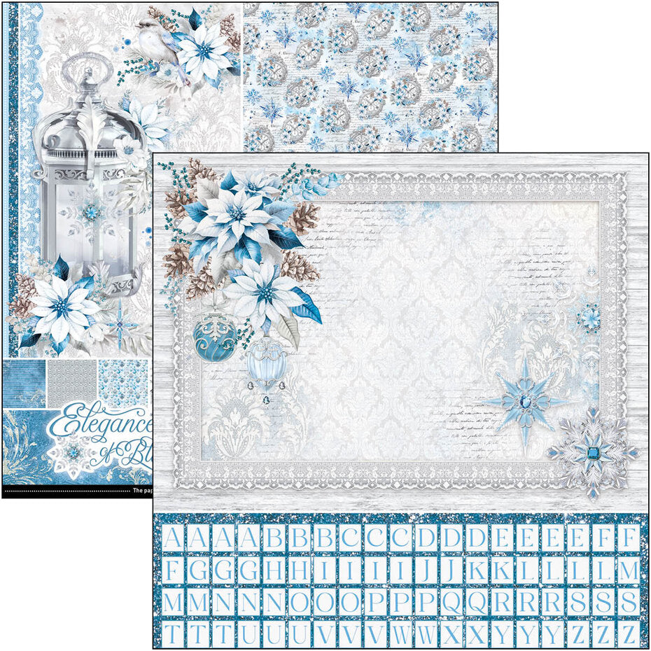 Ciao Bella Elegance of Blue 12x12 Inch Patterns Pad (8pcs) (CBT079)