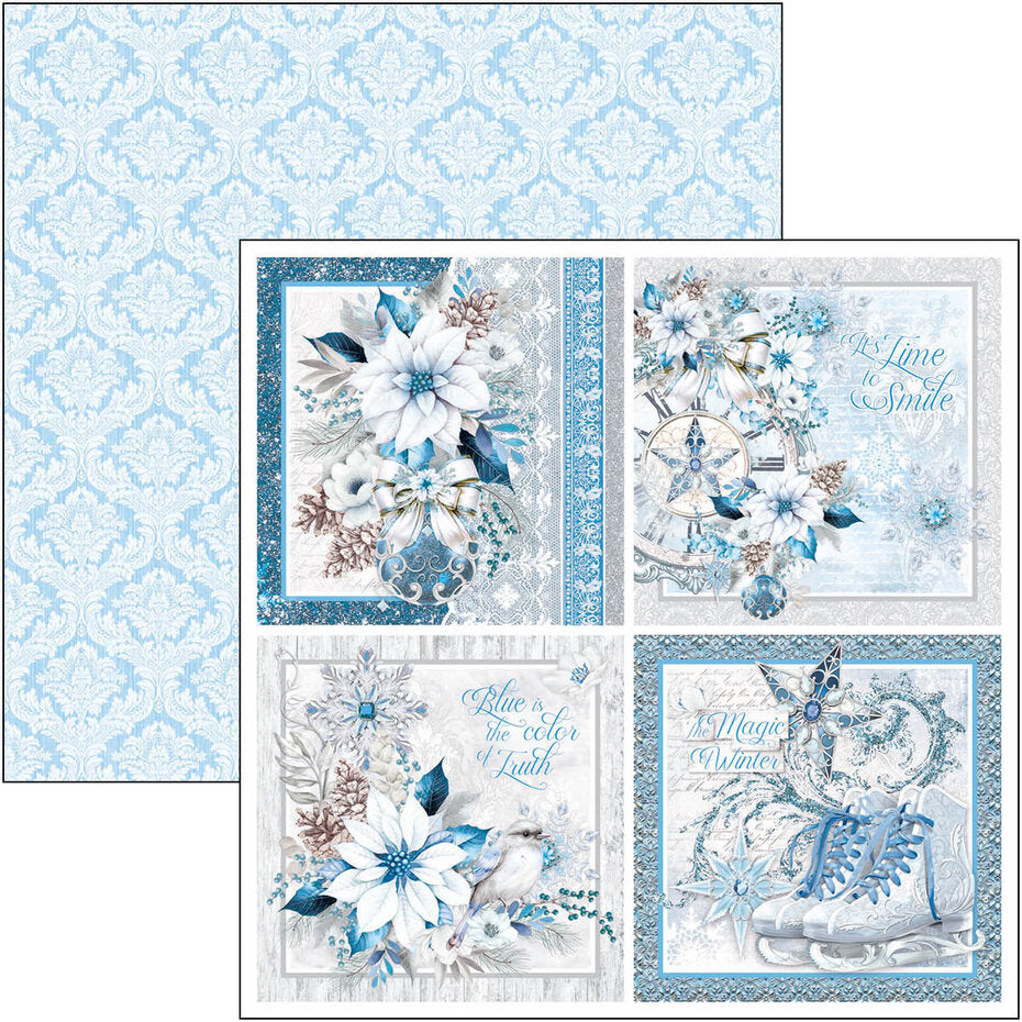 Ciao Bella Elegance of Blue 8x8 Inch Paper Pad (12pcs) (CBH079)