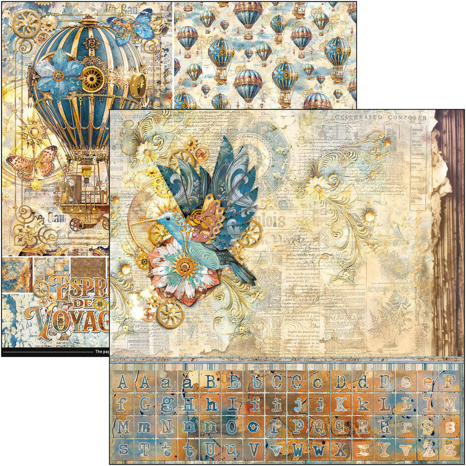 Ciao Bella Esprit de Voyage 12x12 Inch Patterns Pad (8pcs) (CBT082)