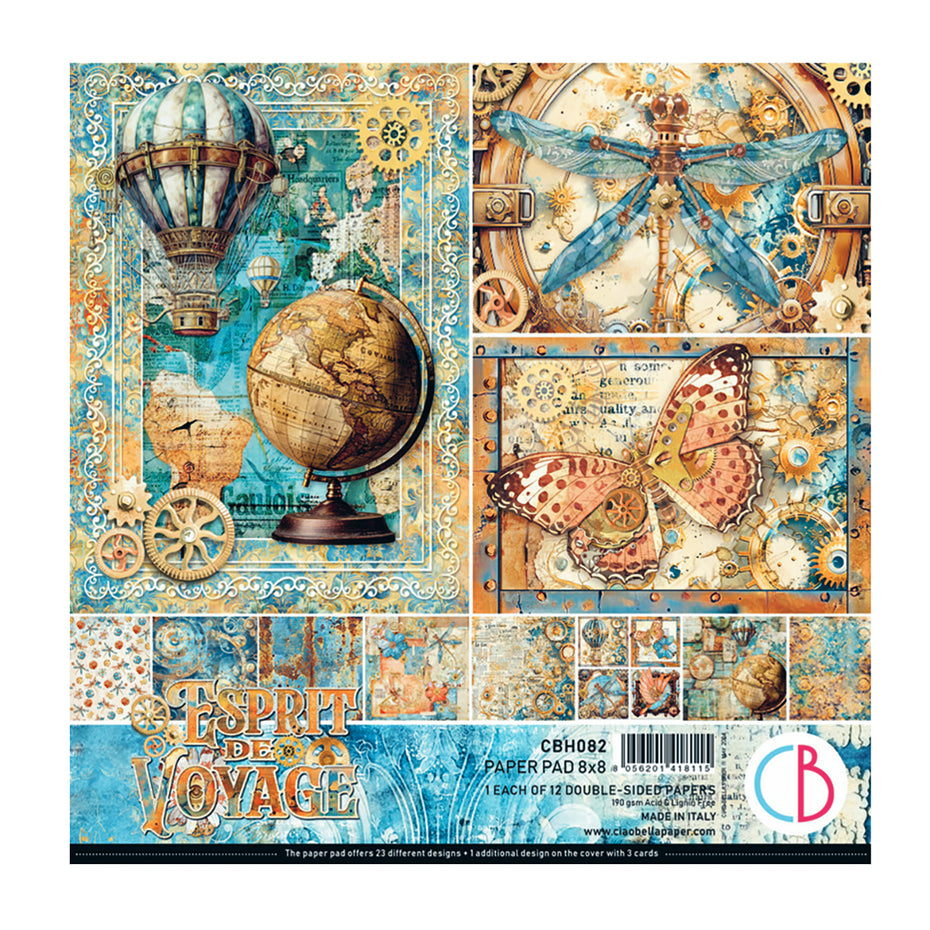 Ciao Bella Esprit de Voyage 8x8 Inch Paper Pad (12pcs) (CBH082)
