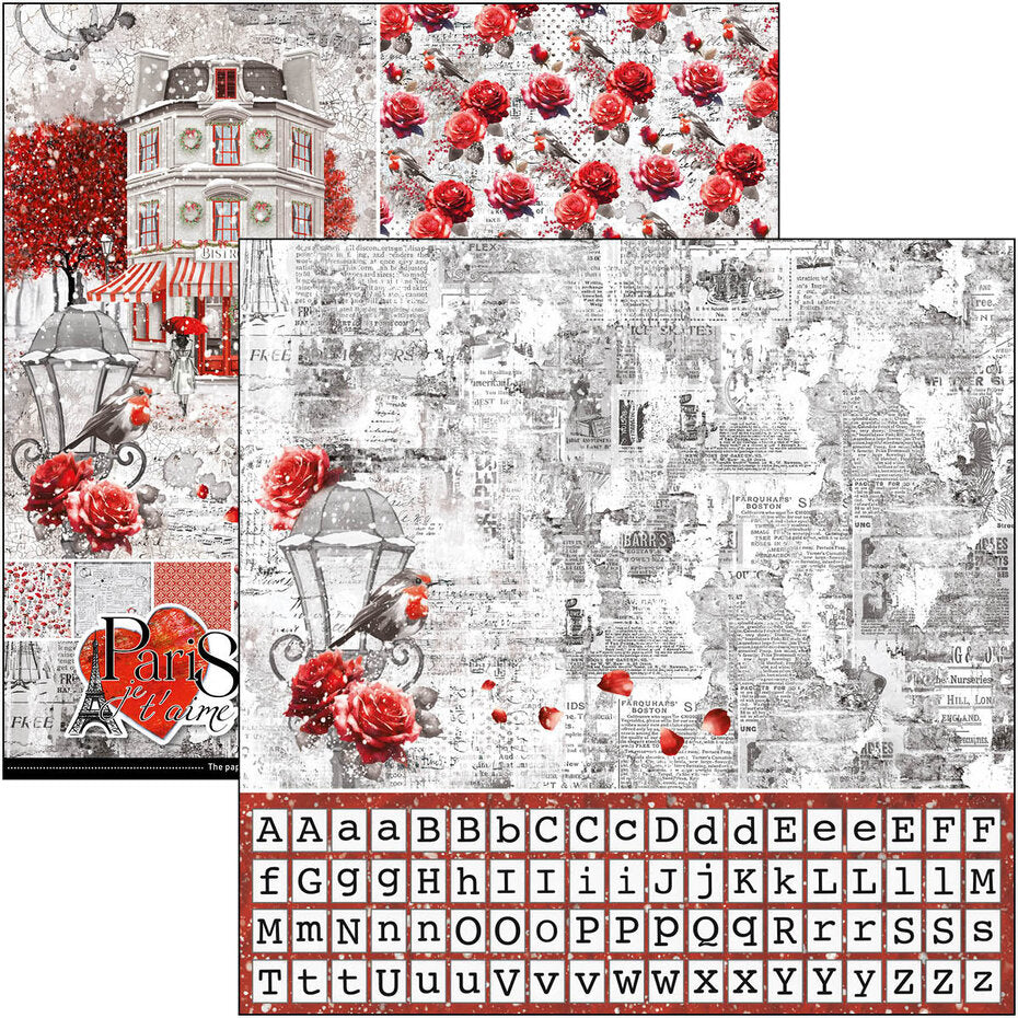 Ciao Bella Paris Je t'aime 12x12 Inch Patterns Pad (8pcs) (CBT081)