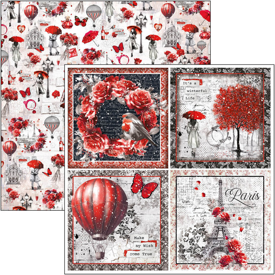 Ciao Bella Paris Je t'aime 12x12 Inch Patterns Pad (8pcs) (CBT081)
