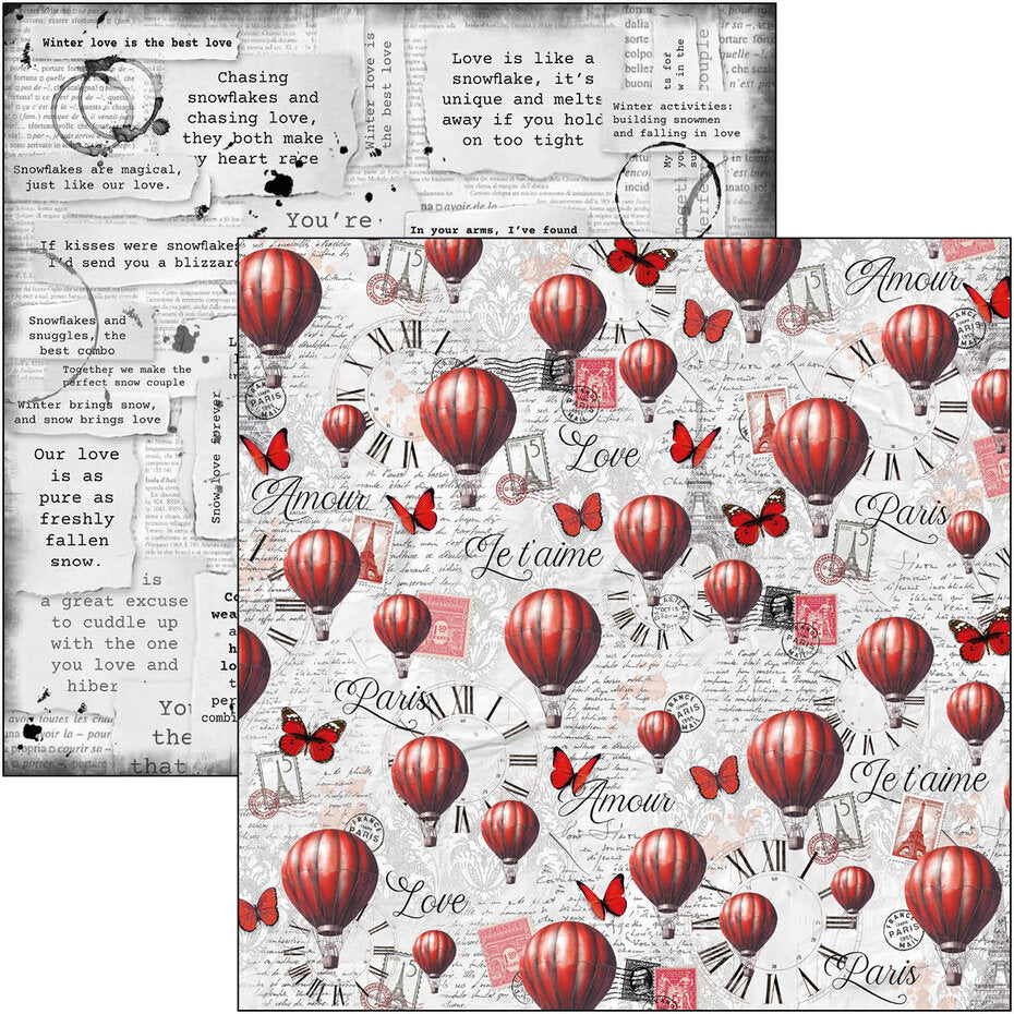 Ciao Bella Paris Je t'aime 12x12 Inch Patterns Pad (8pcs) (CBT081)