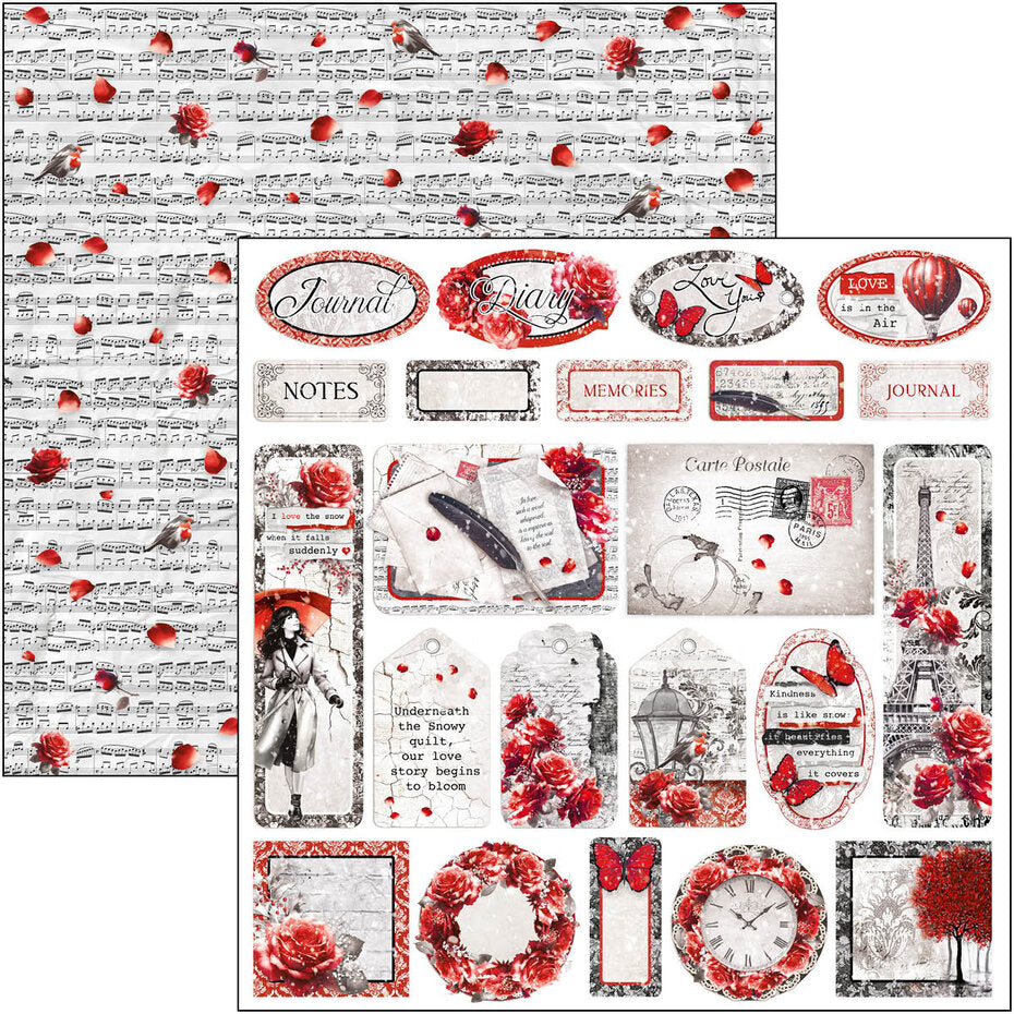 Ciao Bella Paris Je t'aime 12x12 Inch Patterns Pad (8pcs) (CBT081)