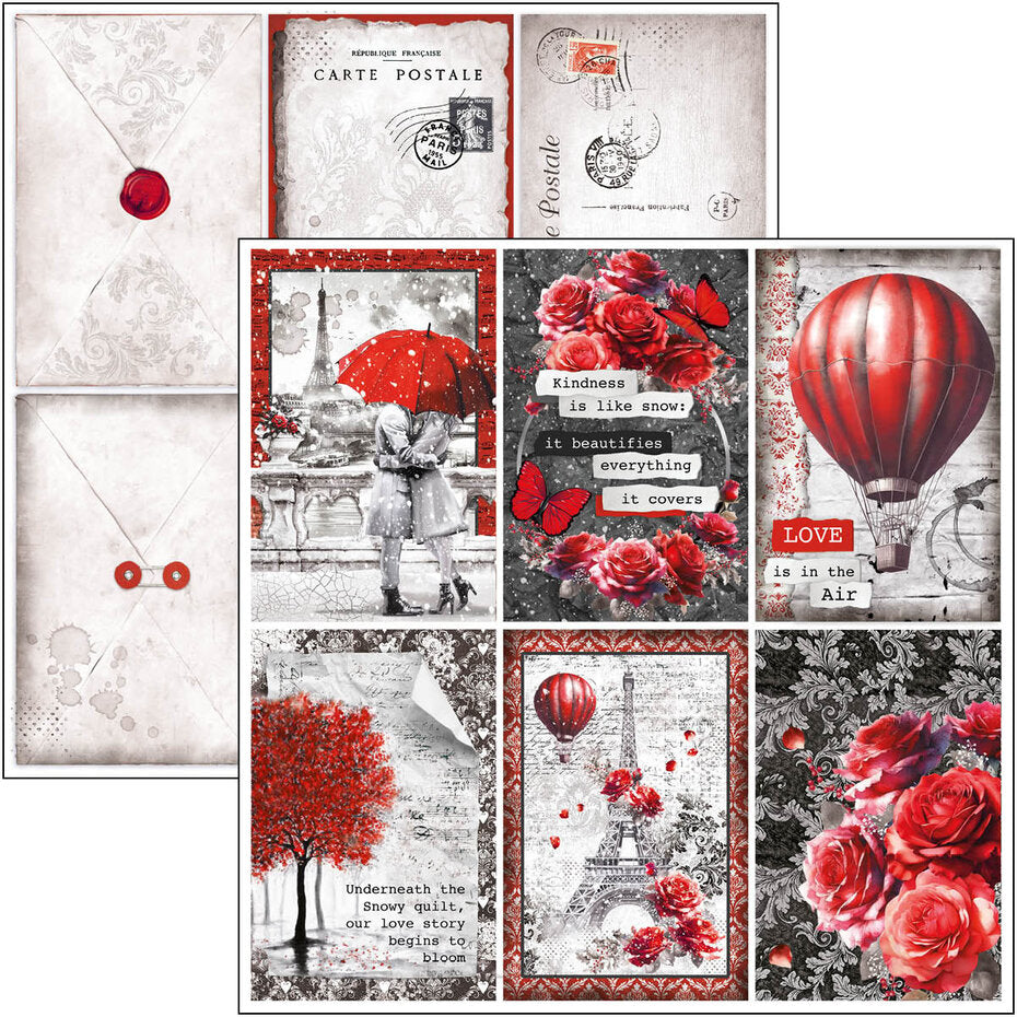 Ciao Bella Paris Je t'aime 8x8 Inch Paper Pad (12pcs) (CBH081)