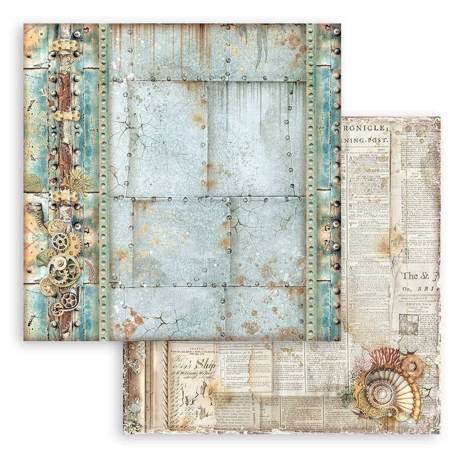 Stamperia Songs of the Sea Backgrounds 8x8 Inch Paper Pack (SBBS91)