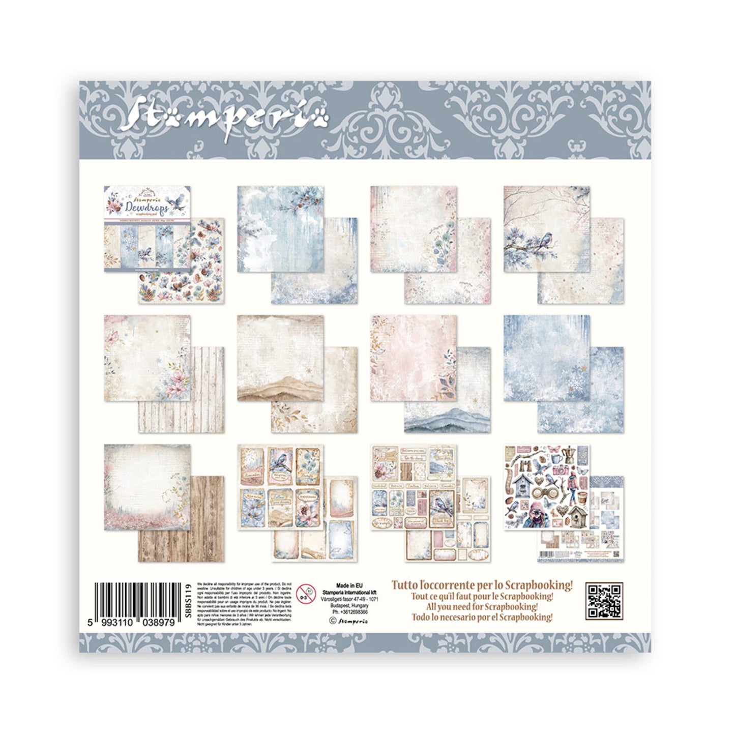Stamperia Create Happiness Dewdrops 8x8 Inch Paper Pack (SBBS119)