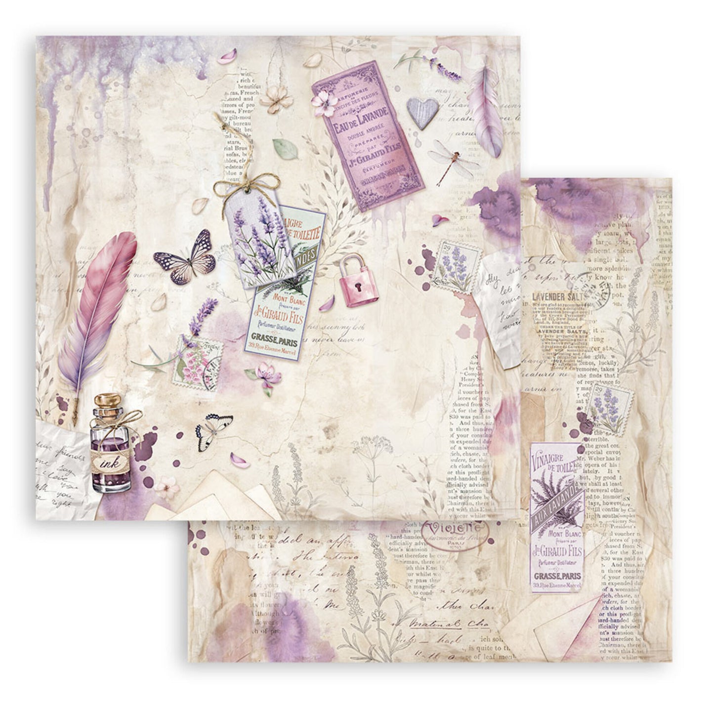 Stamperia Lavender 12x12 Inch Paper Pack (SBBL155)