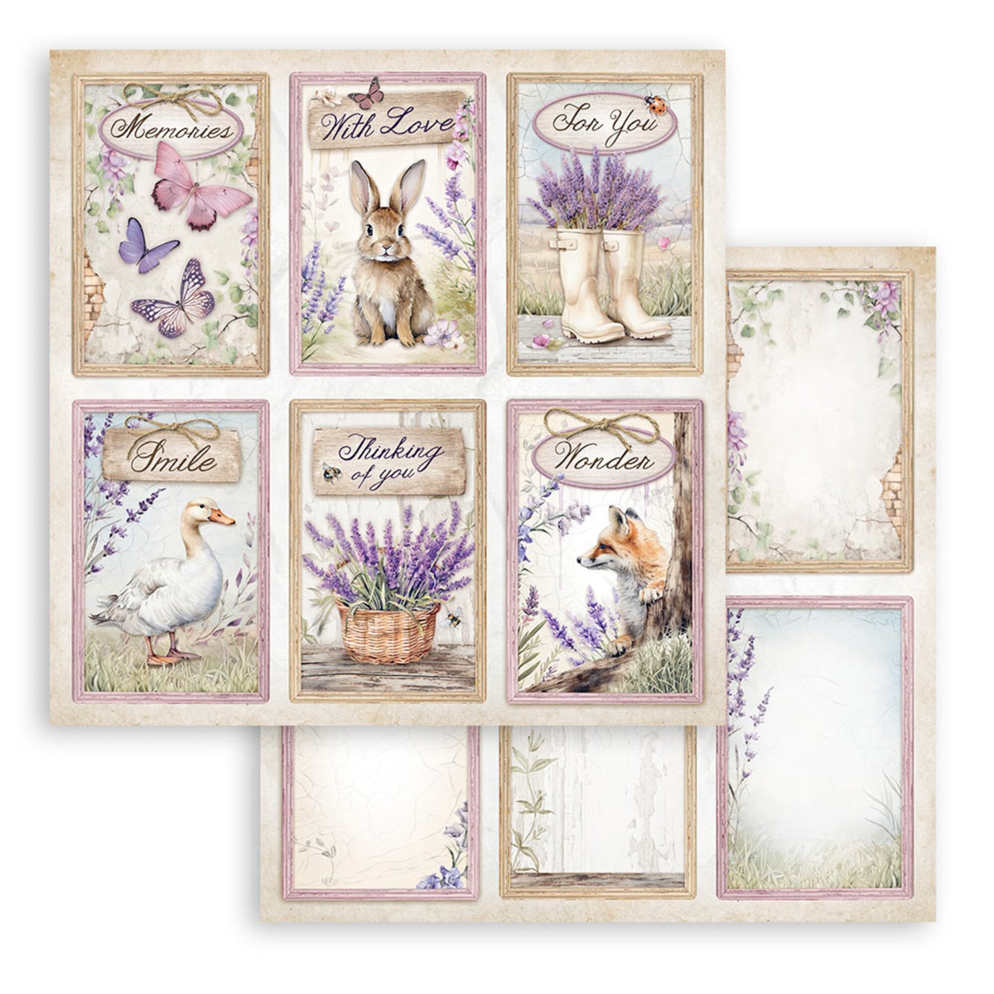 Stamperia Lavender 12x12 Inch Paper Pack (SBBL155)