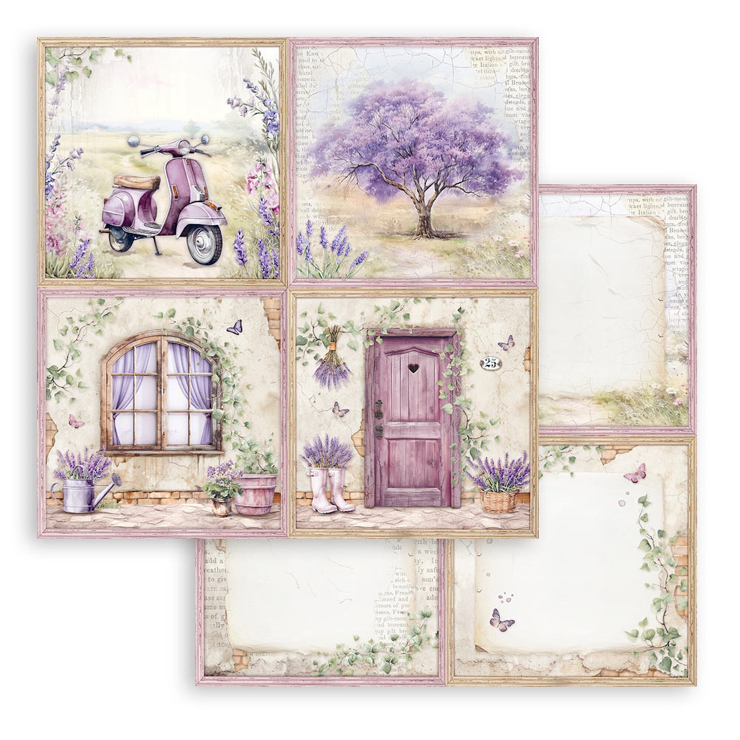 Stamperia Lavender 12x12 Inch Paper Pack (SBBL155)