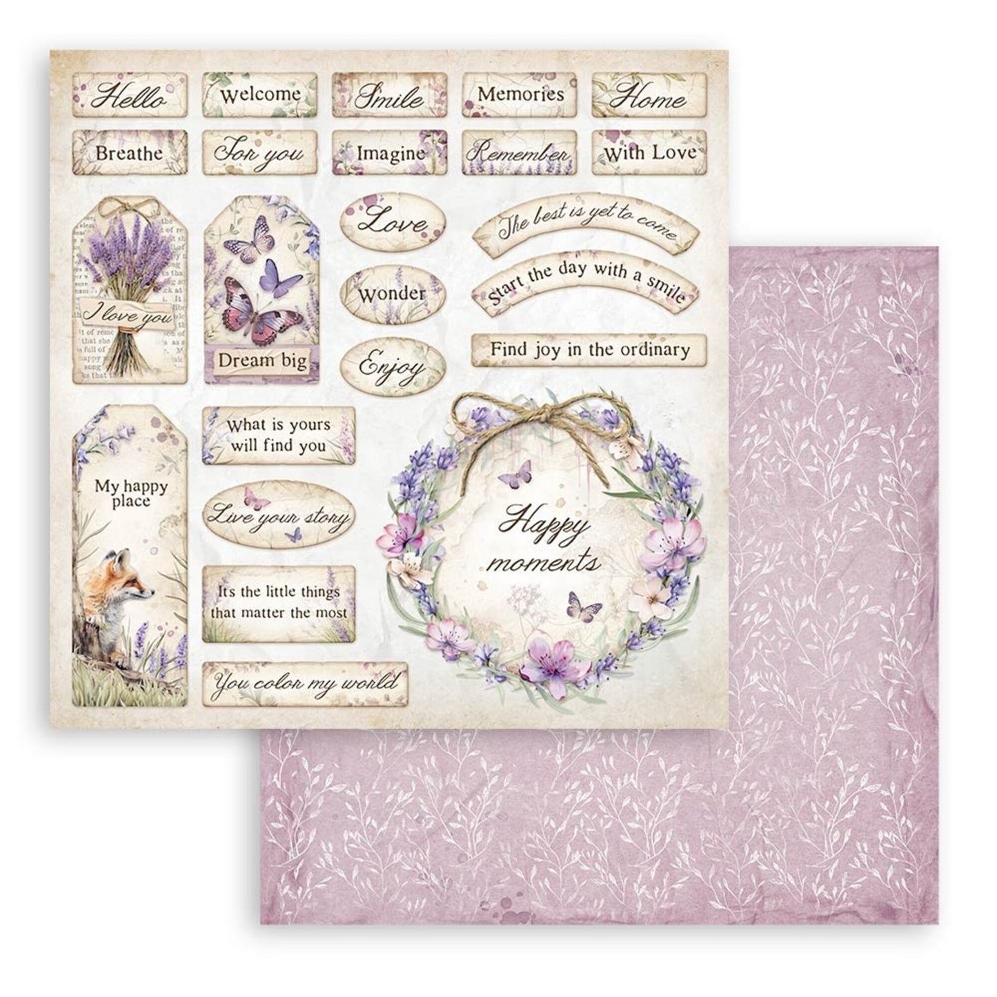 Stamperia Lavender 12x12 Inch Paper Pack (SBBL155)