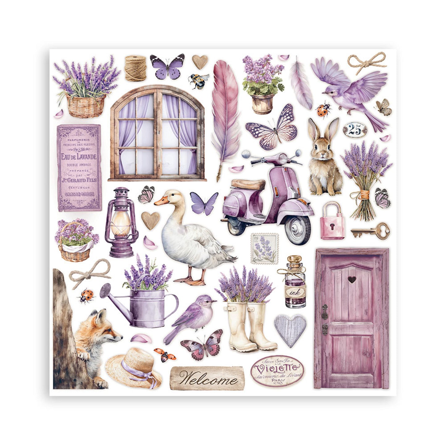 Stamperia Lavender 12x12 Inch Paper Pack (SBBL155)