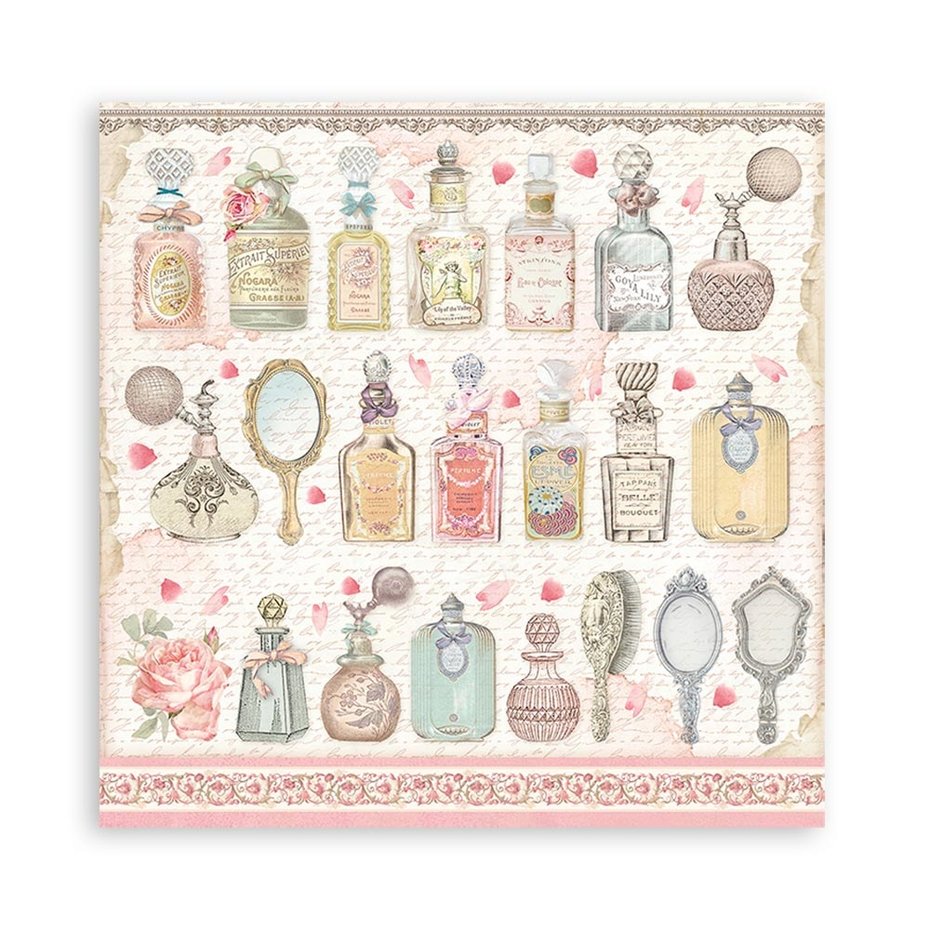 Stamperia Rose Parfum Backgrounds 8x8 Inch Paper Pack (SBBS74)