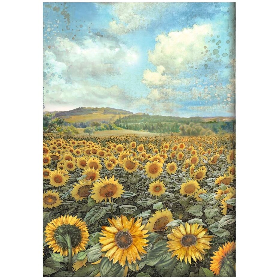 Stamperia Rice Paper Sunflower Art A4 Landscape (DFSA4770)