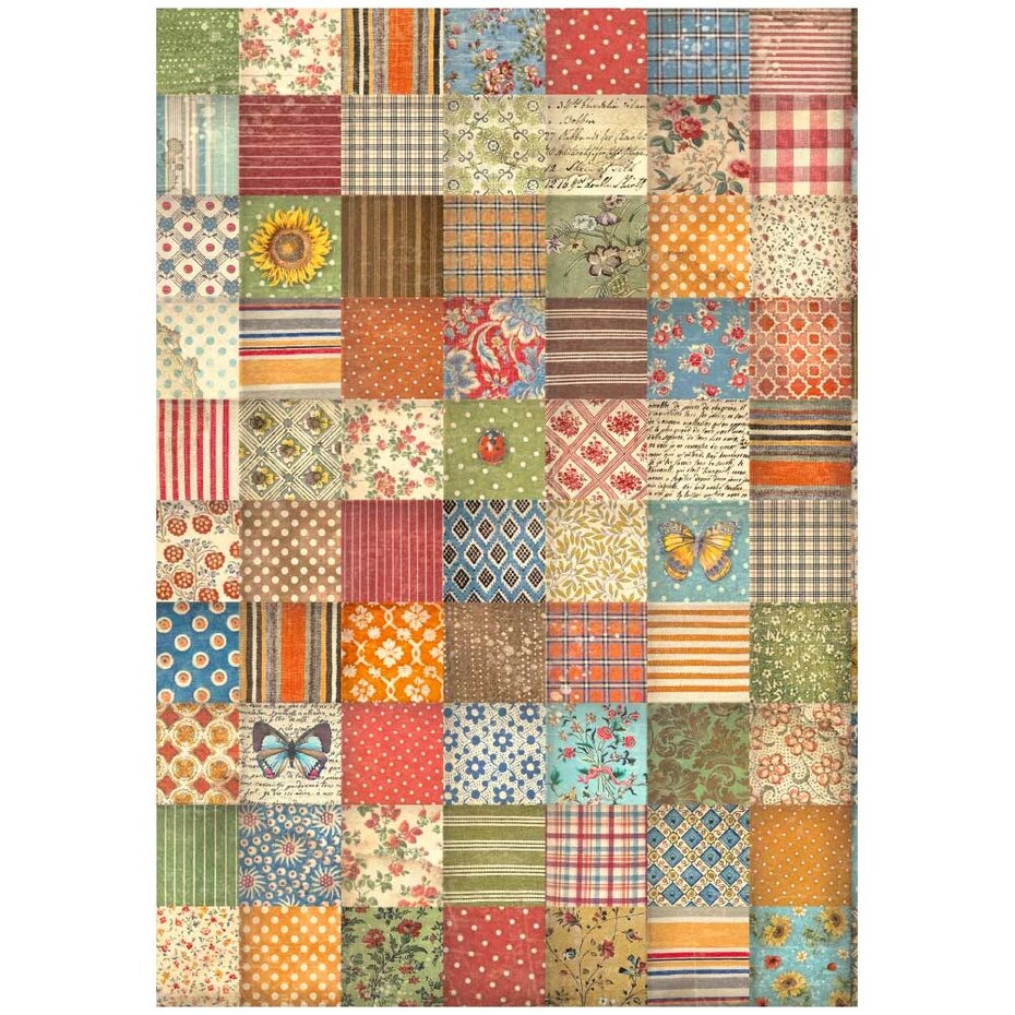 Stamperia Sunflower Art A4 Rice Paper Patchwork (DFSA4772)