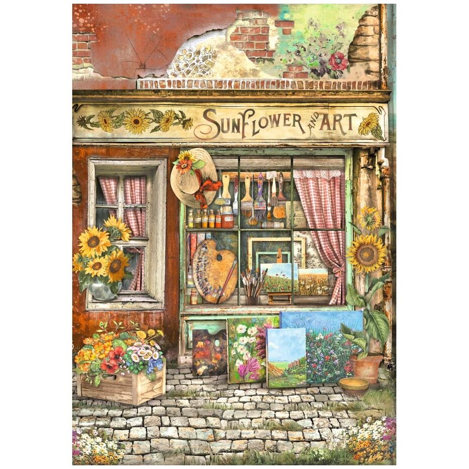 Stamperia Sunflower Art A4 Rice Paper Shop (DFSA4771)