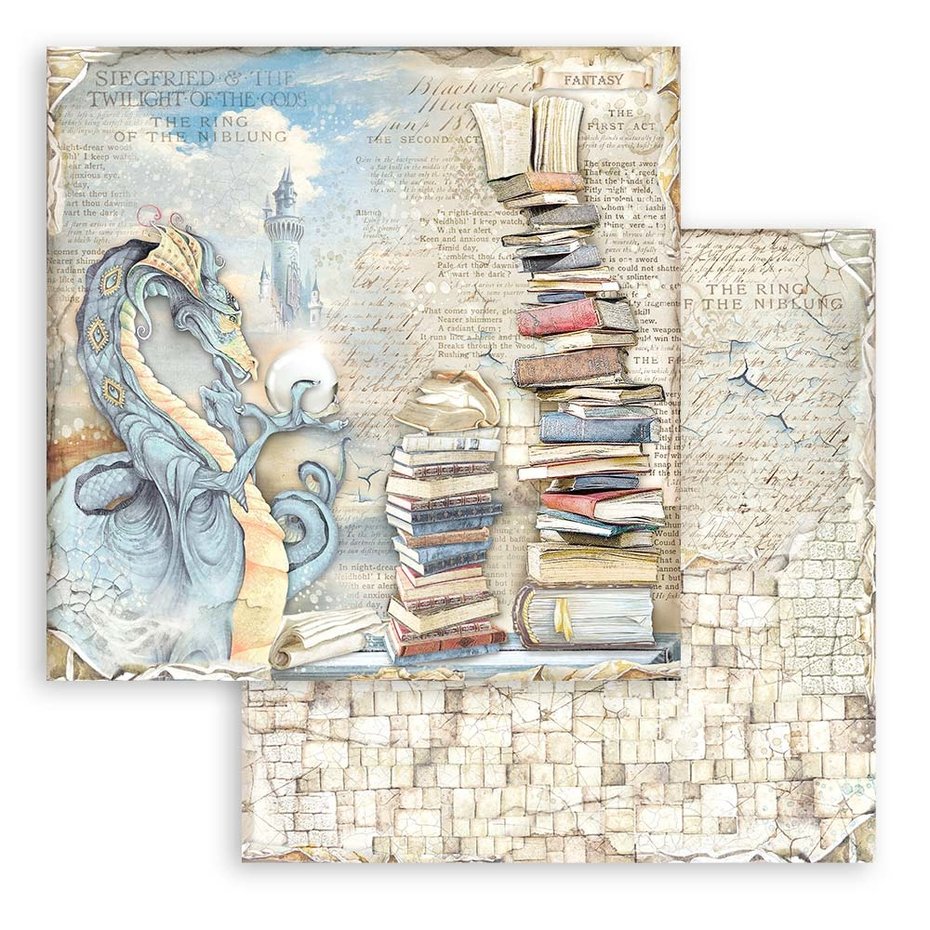 Stamperia Vintage Library 8x8 Inch Paper Pack (SBBS80)