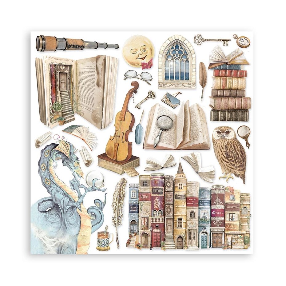 Stamperia Vintage Library 8x8 Inch Paper Pack (SBBS80)