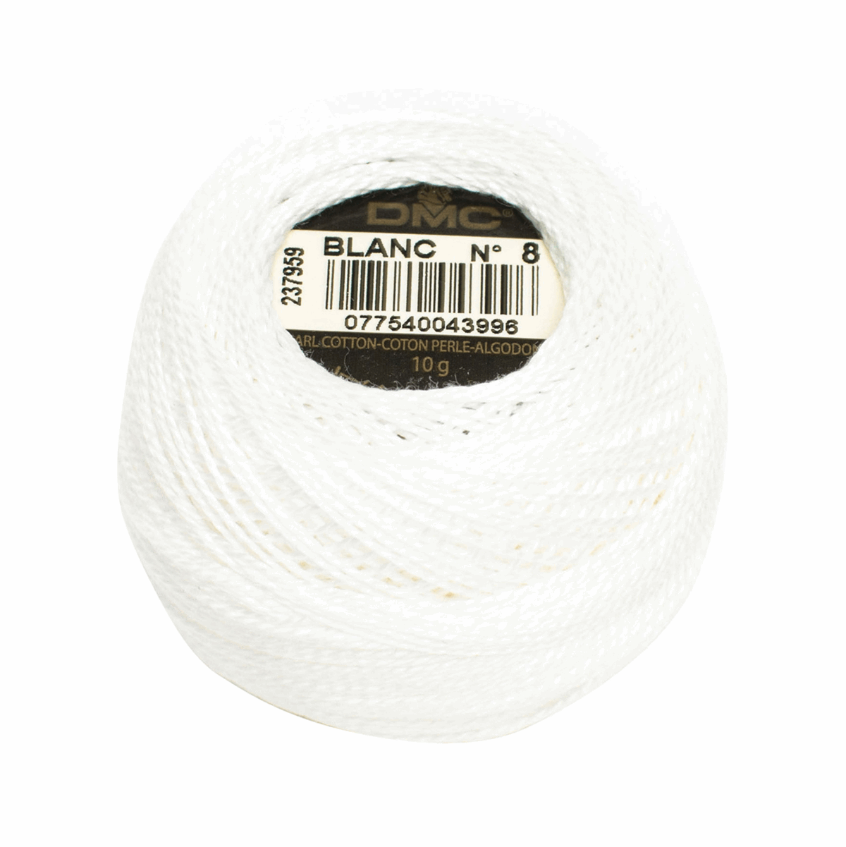 DMC Pearl Cotton Size 8 - 80m Ball - Blanc