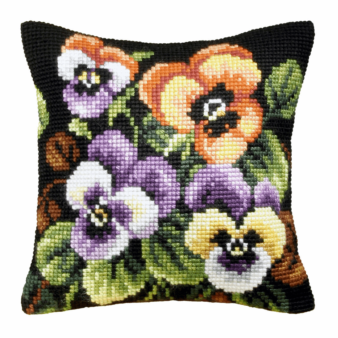 Pansies - Orchidea Cushion Cross Stitch Kit ORC.9078