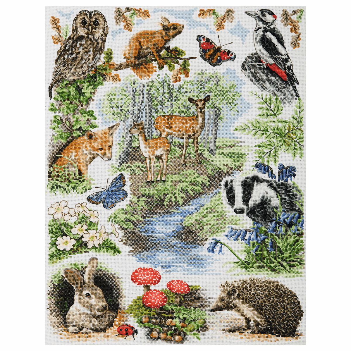 Woodland Sampler - Anchor Cross Stitch Kit PCE958