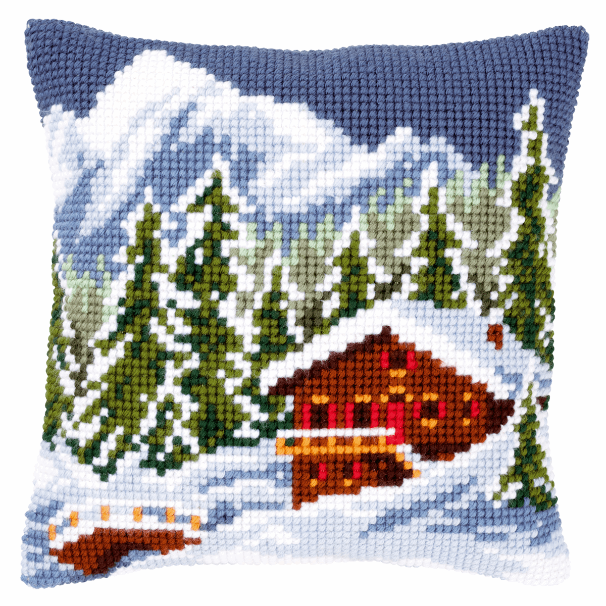 Snow Landscape - Vervaco Cushion Cross Stitch Kit PN-0146240