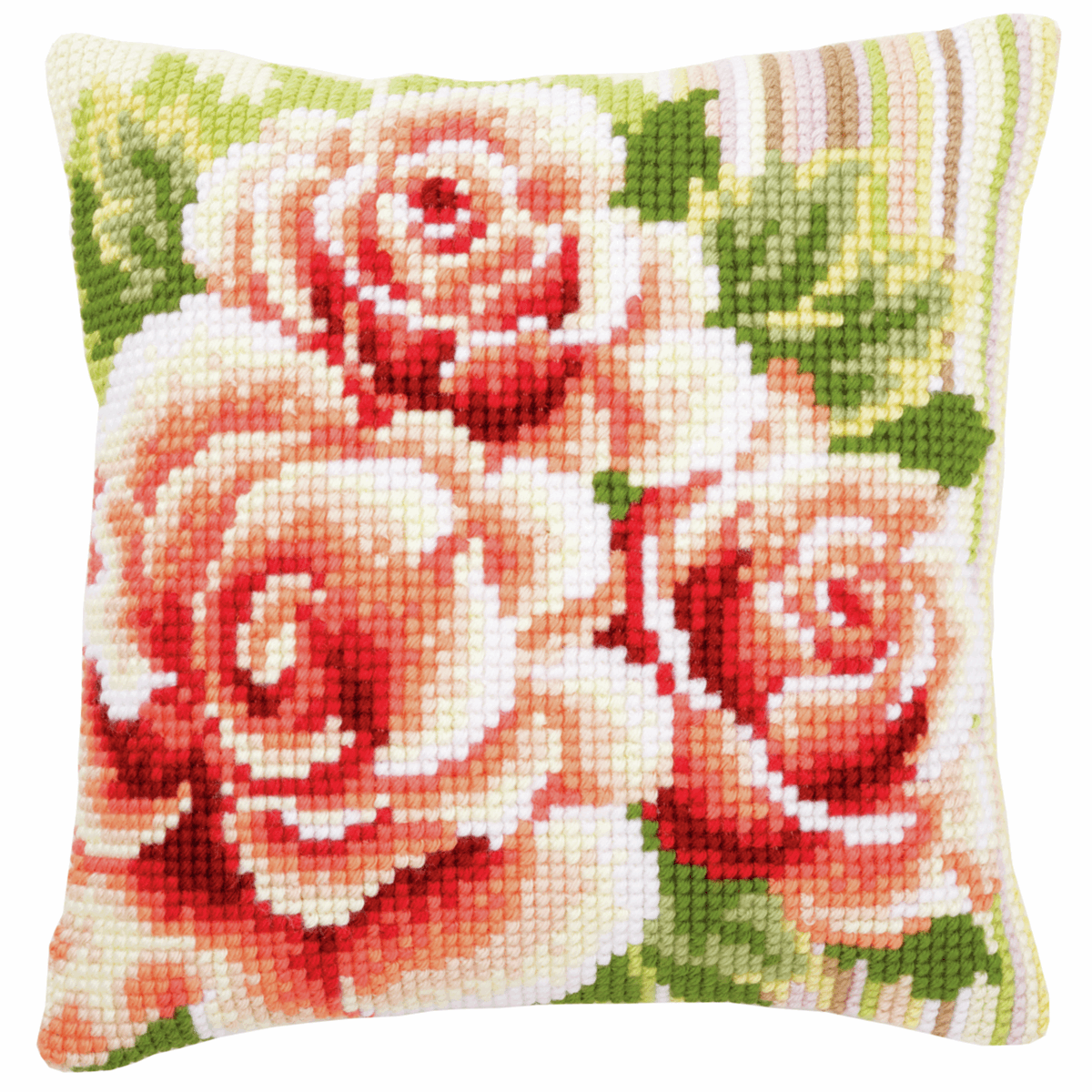 Pink Roses - Vervaco Cushion Cross Stitch Kit PN-0147148