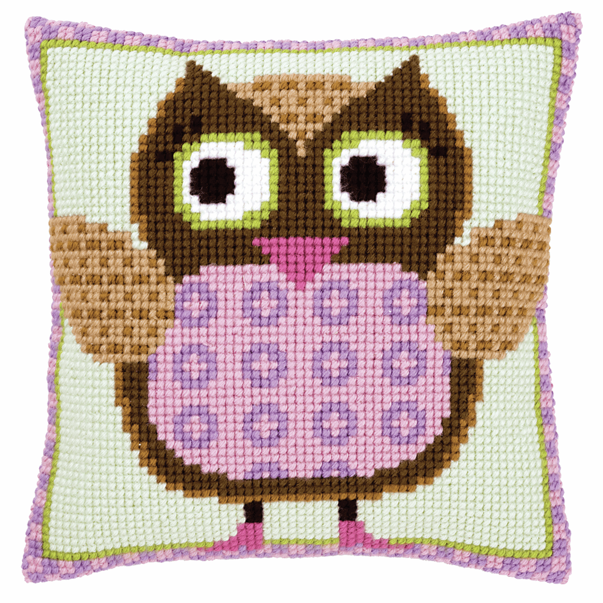 Miss Owl - Vervaco Cushion Cross Stitch Kit PN-0147380