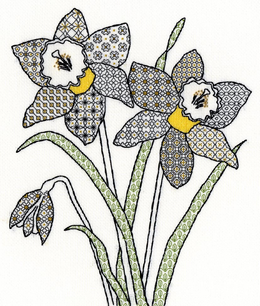 Blackwork Daffodil - Bothy Threads Cross Stitch Kit XBW7