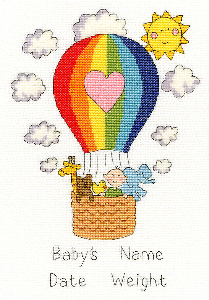 Ballon Baby - Birth Sampler - Bothy Threads Cross Stitch Kit XNB8