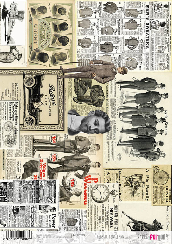 Papers For You Classic Gentleman A4 Rice Paper (PFY-2087)