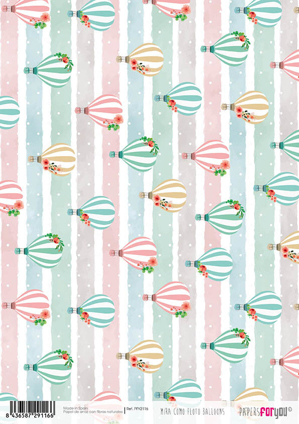 Papers For You Mira Como Floto Balloons A4 Rice Paper (PFY-2116)