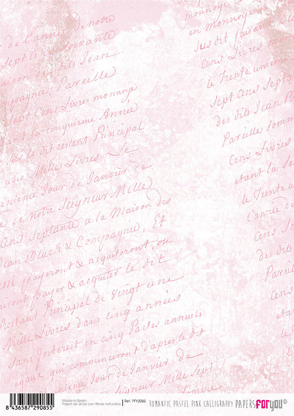 Papers For You Romantic Pastel Pink A4 Rice Paper (PFY-2085)