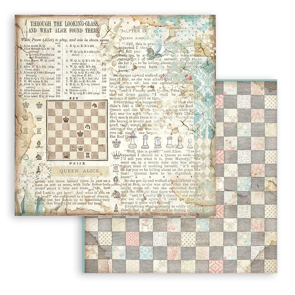 Stamperia Alice Backgrounds 8x8 Inch Paper Pack (SBBS46)
