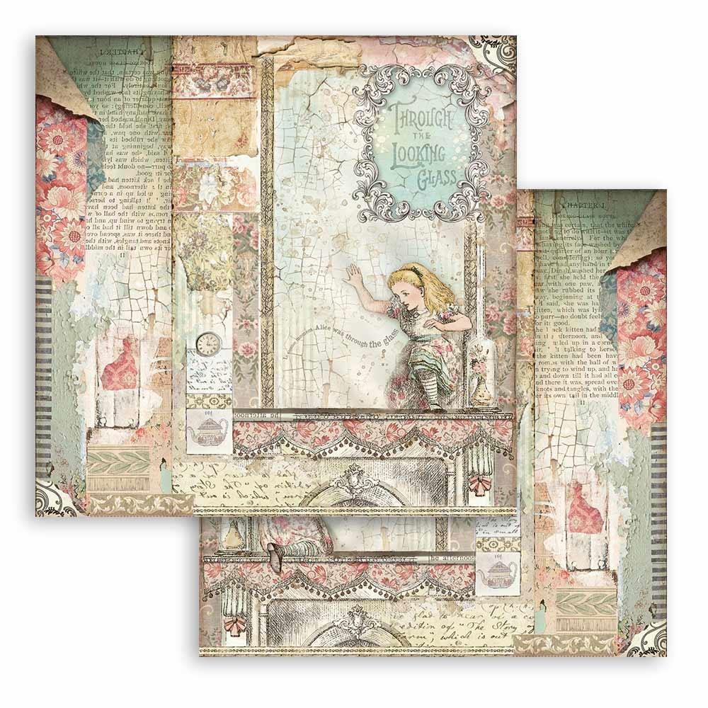 Stamperia Alice Through the Looking Glass 8x8 Inch Paper Pack (SBBS42)