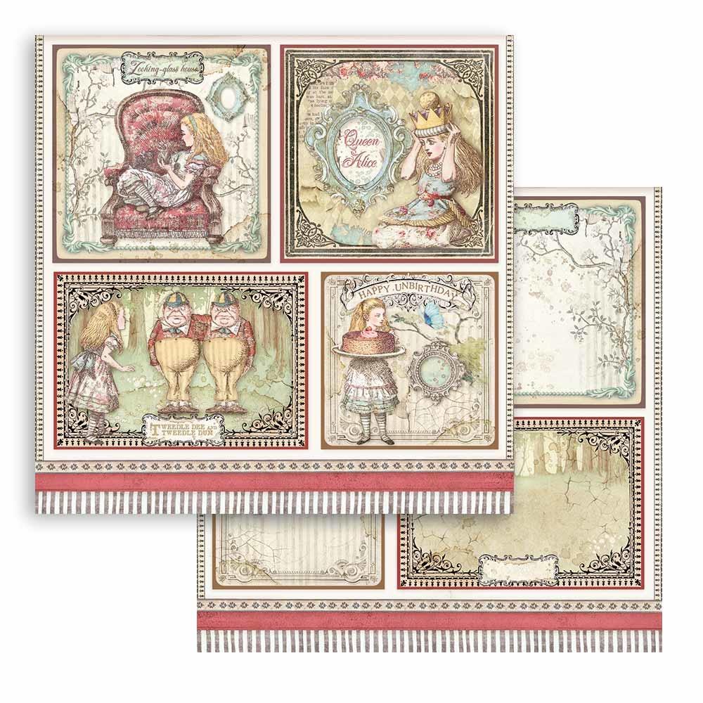 Stamperia Alice Through the Looking Glass 8x8 Inch Paper Pack (SBBS42)
