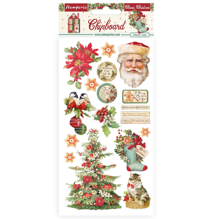 Stamperia Chipboard 15x30cm Classic Christmas (DFLCB36)