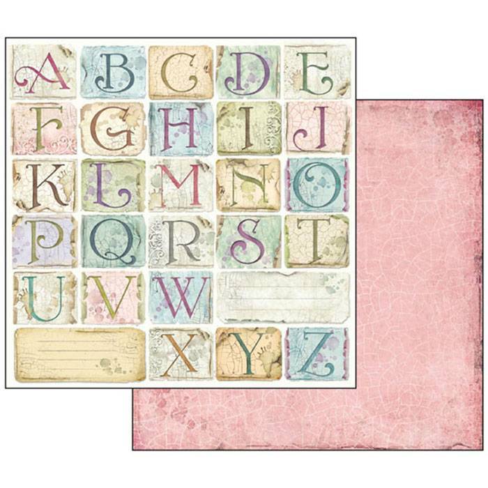 Stamperia Flower Alphabet 12x12 Inch Paper Pack SBBL30 for Scrapbooking