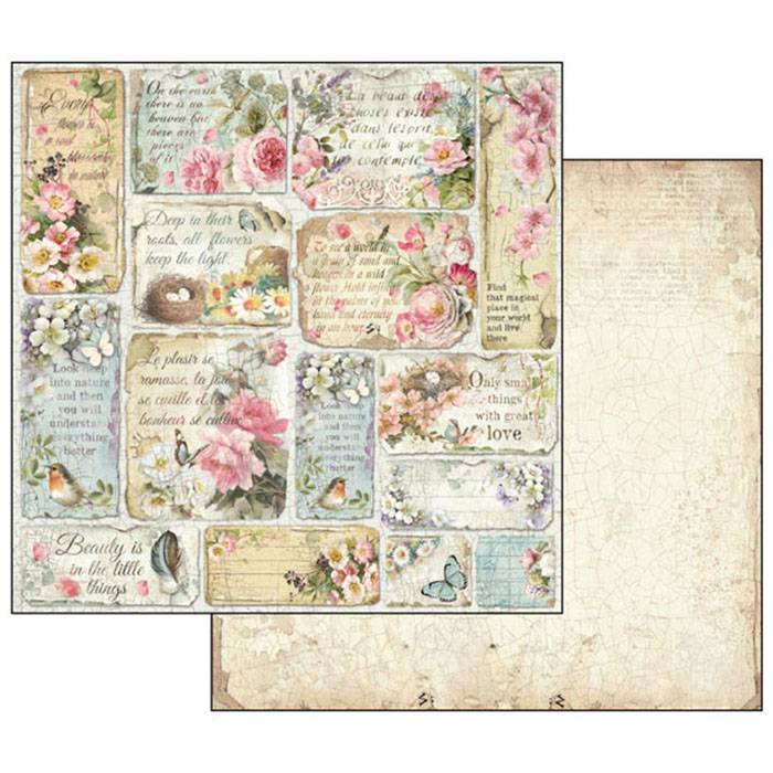 Stamperia Flower Alphabet 12x12 Inch Paper Pack SBBL30 for Scrapbooking