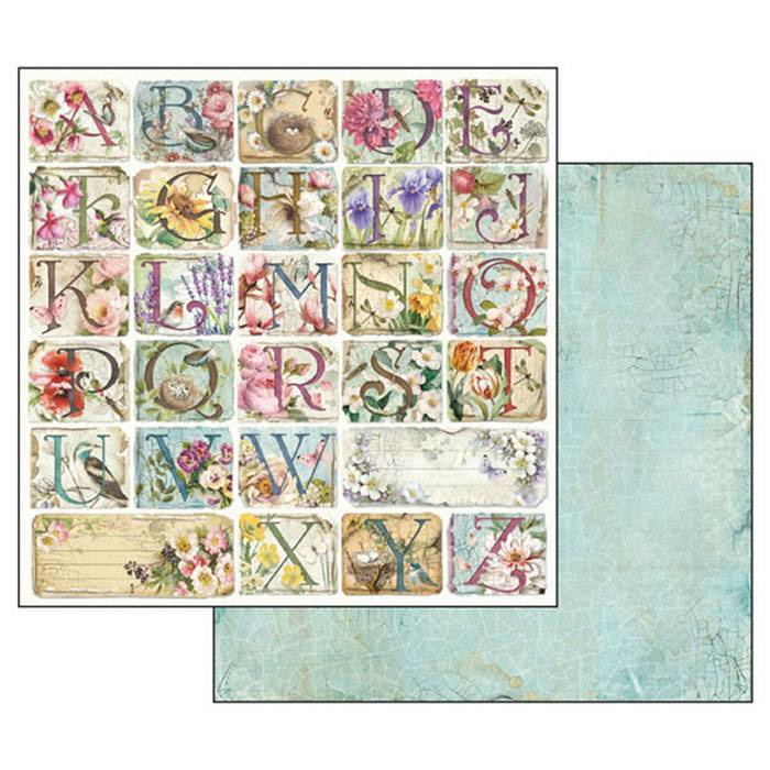 Stamperia Flower Alphabet 12x12 Inch Paper Pack SBBL30 for Scrapbooking