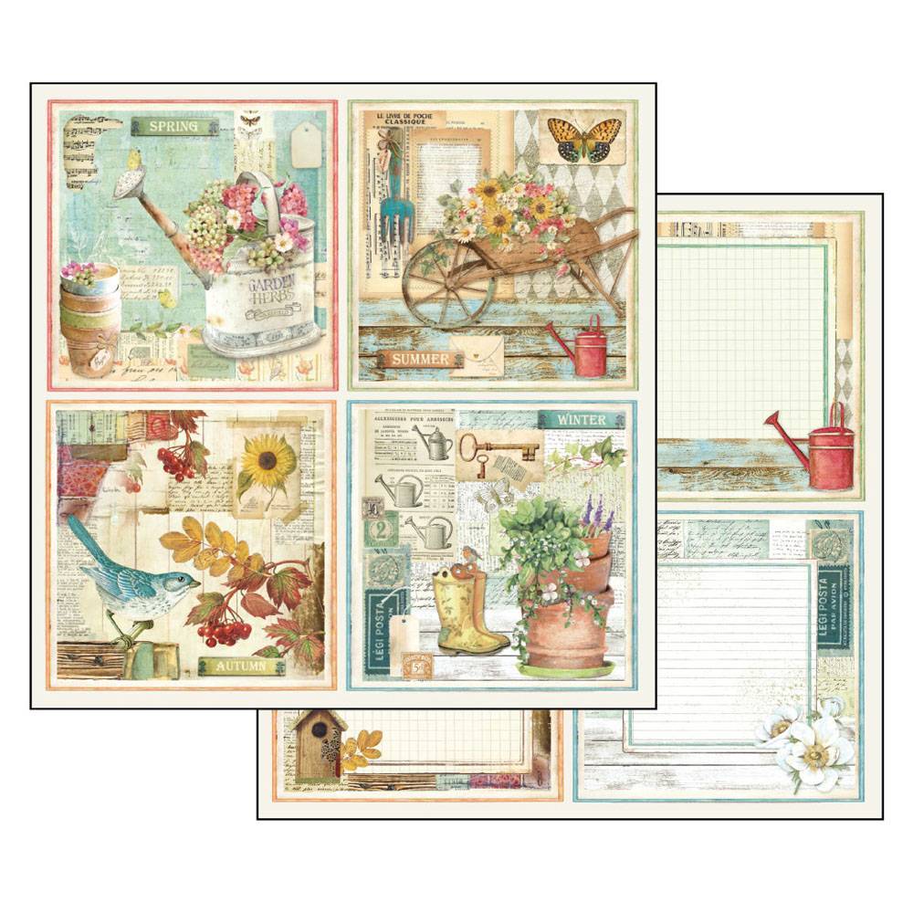 Stamperia Garden 12x12 Inch Paper Pack SBBL43 for Scrapbooking