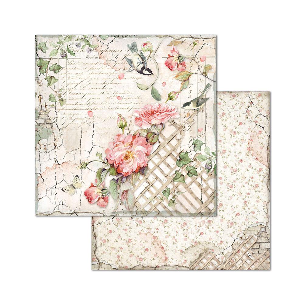 Stamperia House of Roses 8x8 Inch Paper Pack (SBBS08) for Scrapbooking