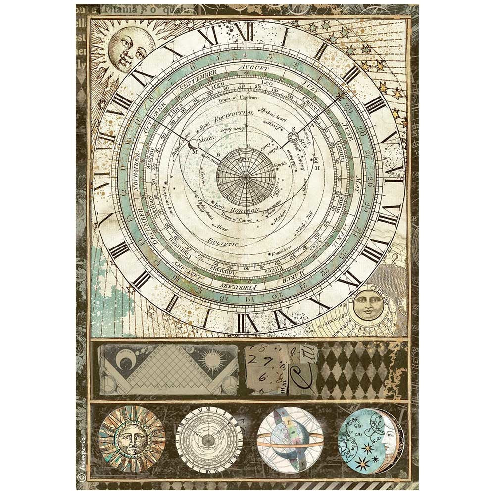 Stamperia Rice Paper A4 Alchemy Astrolabe (DFSA4663)