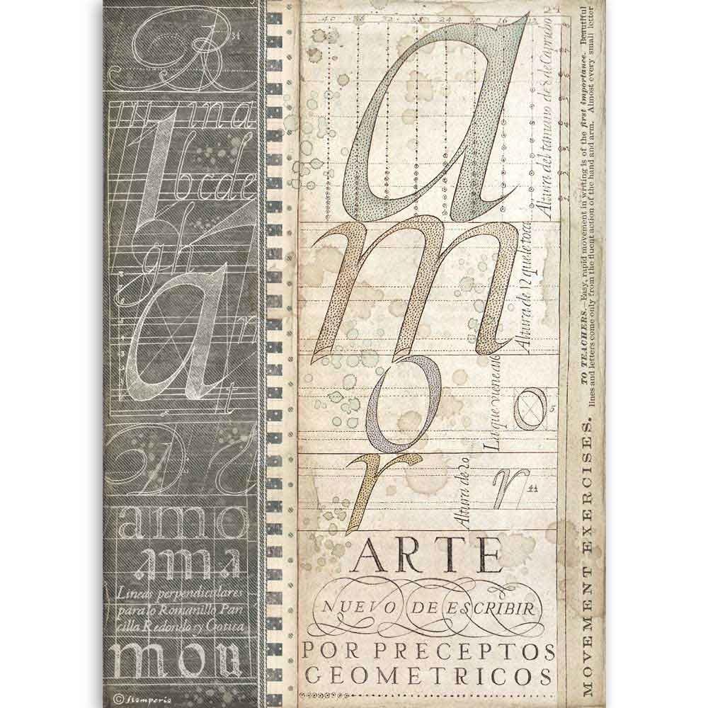 Stamperia Rice Paper A4 Alphabet (DFSA4525)